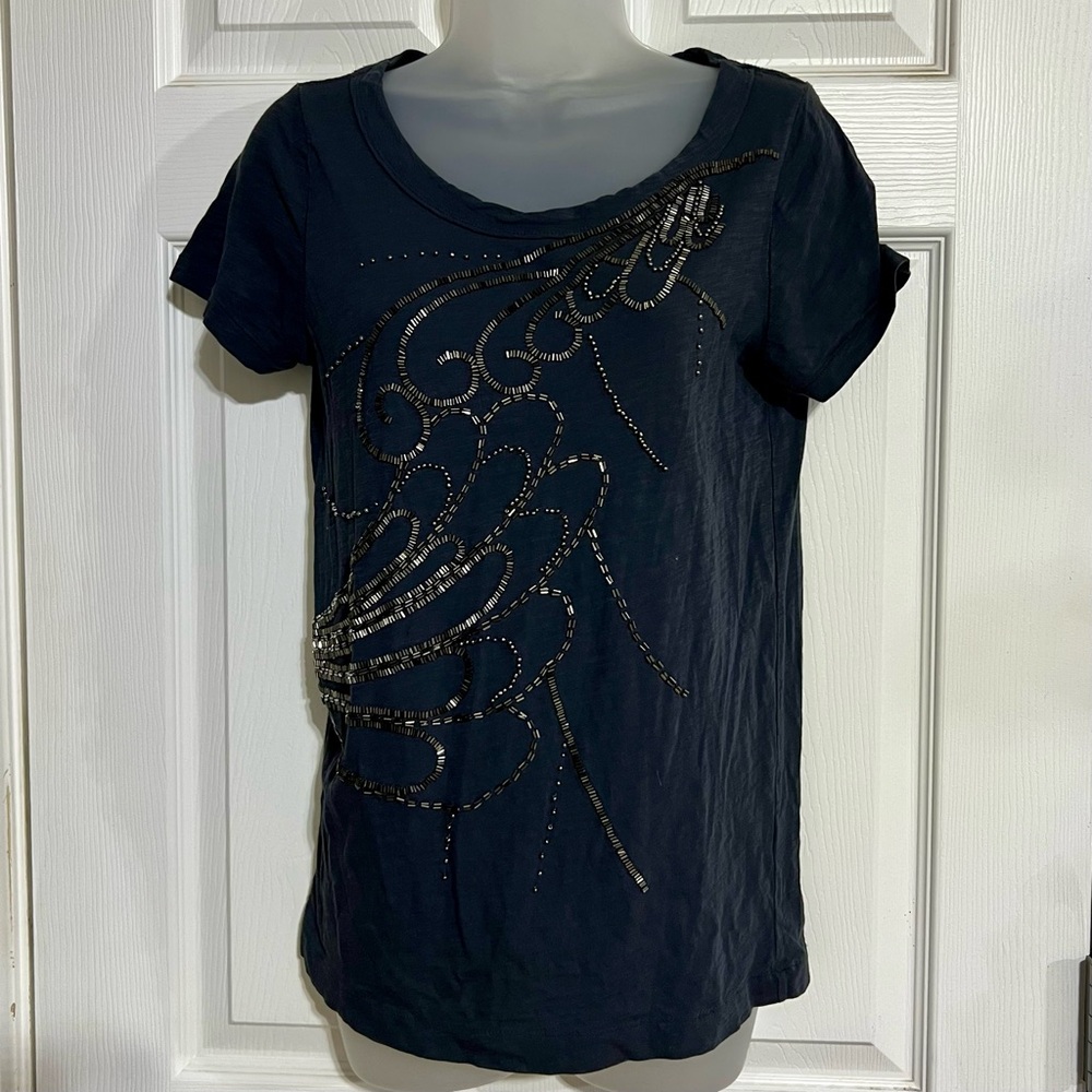 J. Crew Embellished T-Shirt, Size Medium
